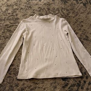 H&M White Long Sleeve Kids Tee with Black Dots
